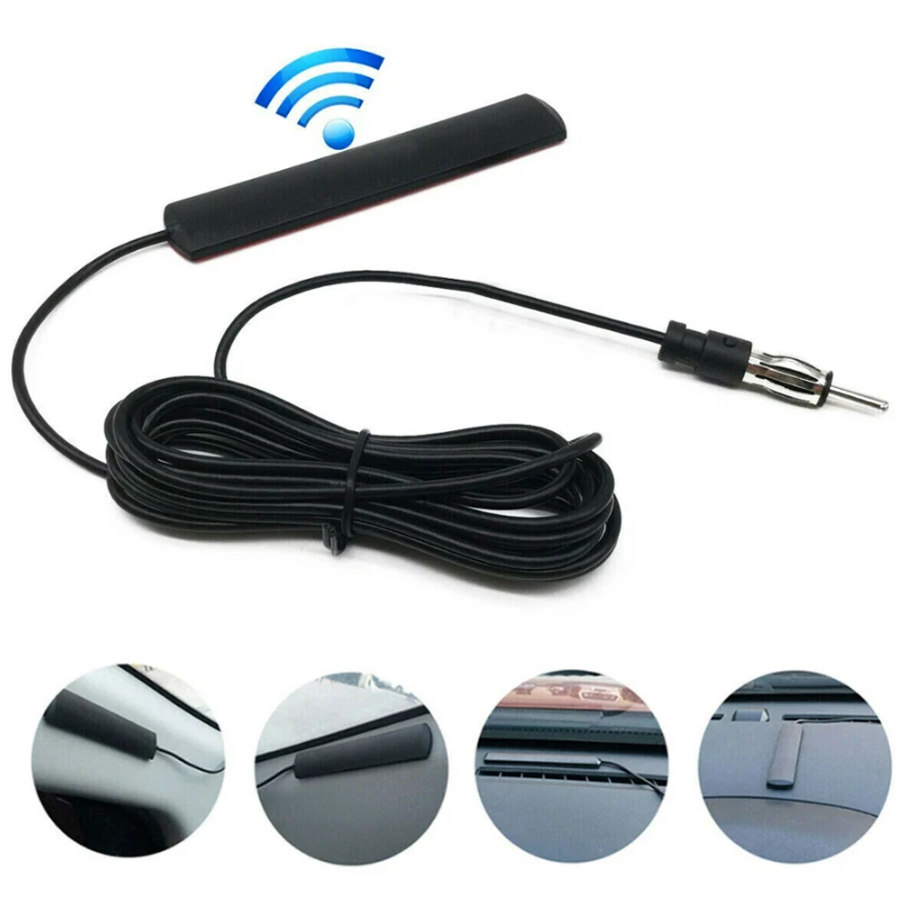 DC5-12V Car Electronic Radio Antenna Car Hidden Amplified Antenna AM/FM Signal Amplifier Booster Antena for Car Truck Motorcycle