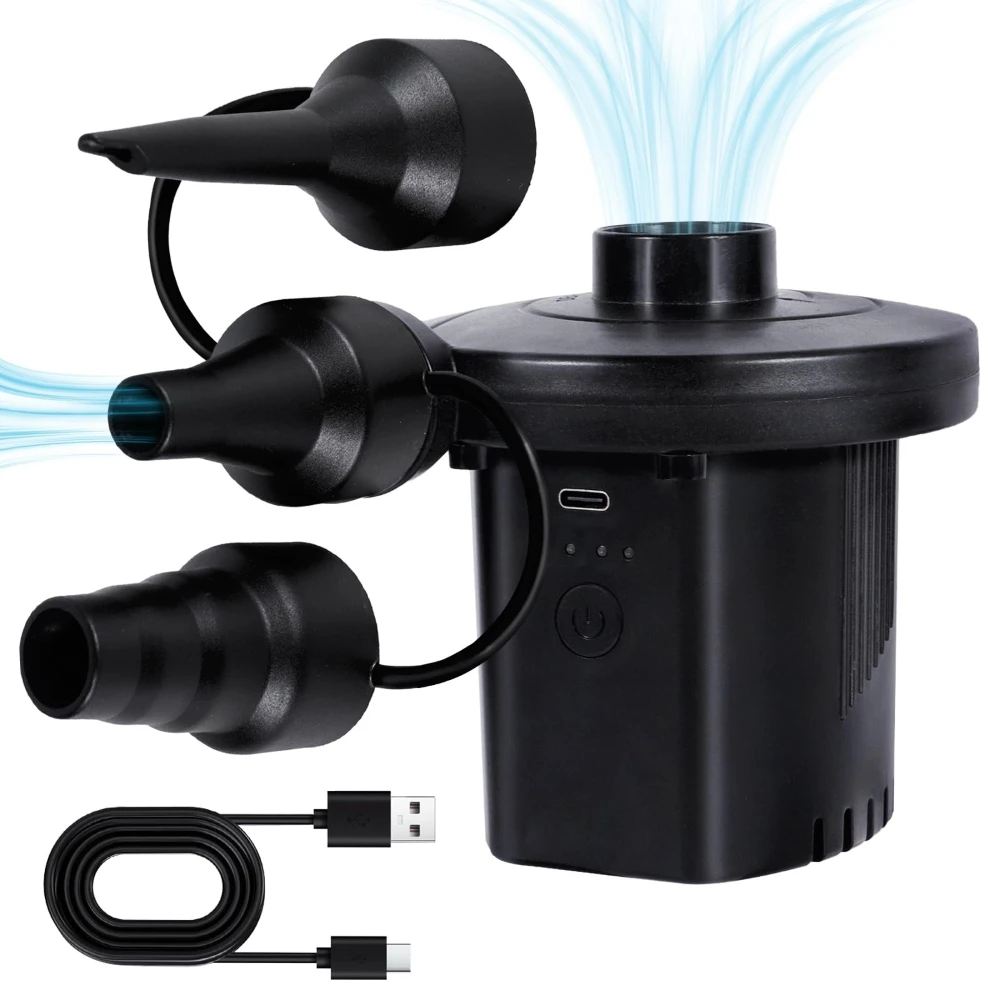 

Portable Air Pump with 2000mAh Battery USB Rechargeable To Inflate Deflate for Pool Floats, Air Bed, Vacuum Storage Bags