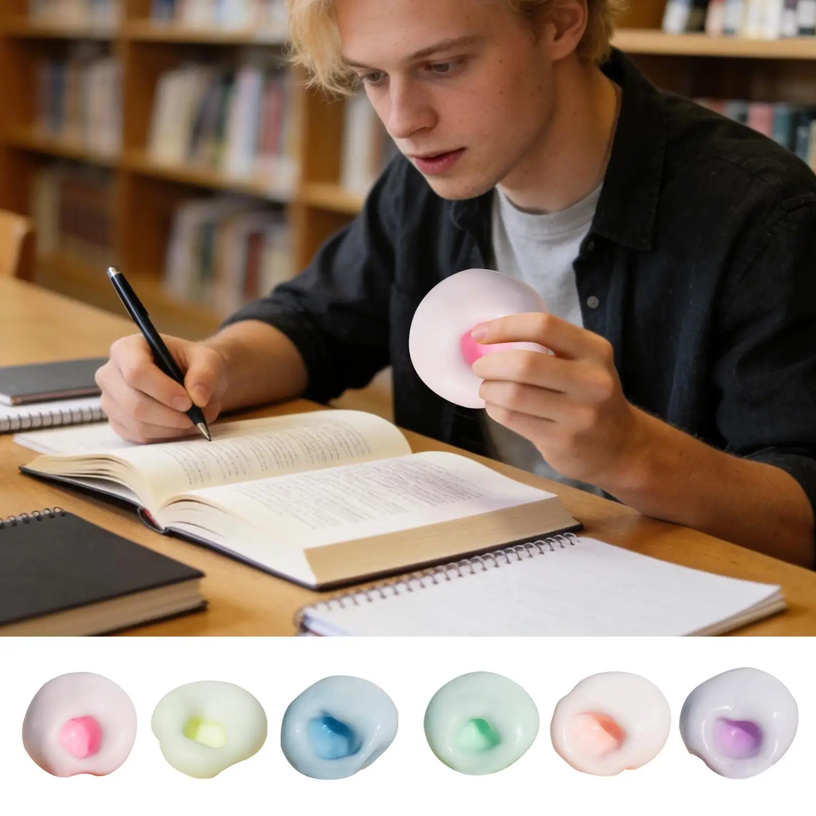 Mochi Ball Handmade Slow-Rebound Toy Realistic Mochi-like Textured Toy for Stress Relief Shapeable Venting for Adults Gifts