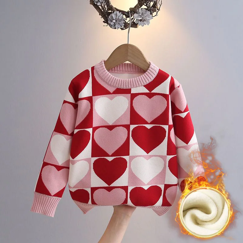 

Suéter grueso para niña, Otoño/Invierno, nuevo suéter de punto de estilo occidental a la moda para niña, Top dulce y lindo