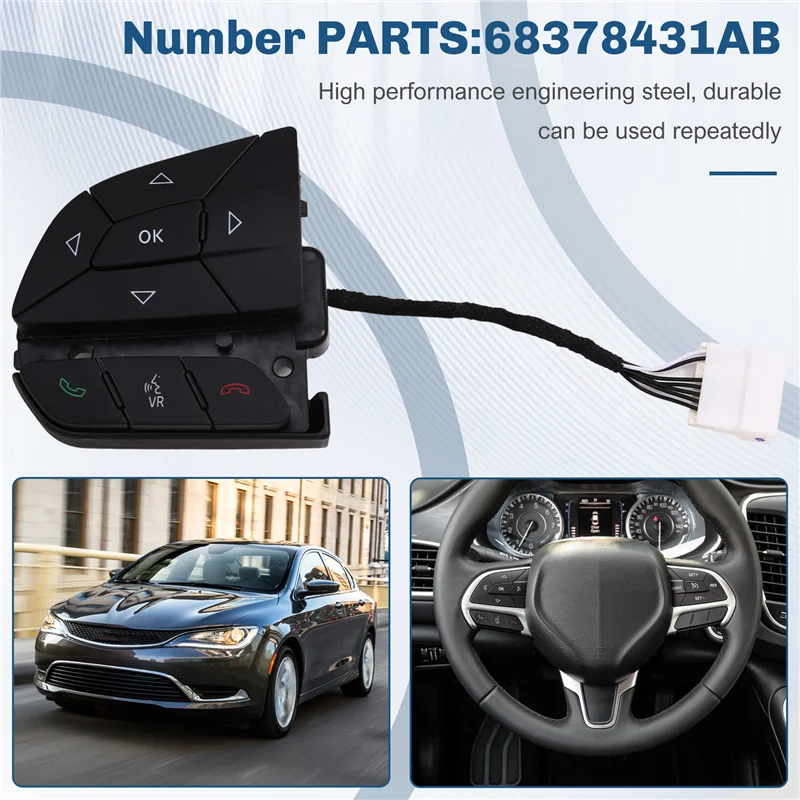 

AUTO Car Steering Wheel Switch Sound Adjustment Button 68378431AB For Chrysler 200 300 Pacifica Jeep Cherokee Dodge Charger
