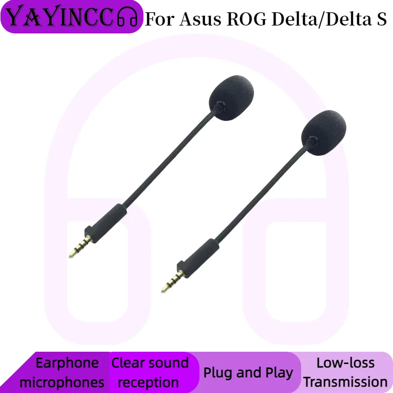 

YAYINCC Replacement Gaming Mics 3.5mm Game Microphone For Asus ROG Delta/Delta S Detachable microphone rod plug and play MIC