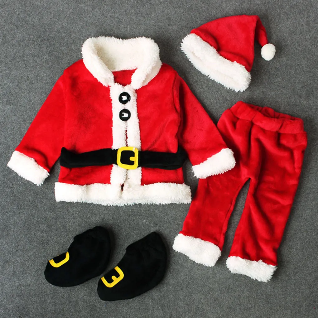 Toddler Santa Claus Outfit Set Interesting Boys Girls Christmas Dress Young Kids Suits Dressing Accessories  80