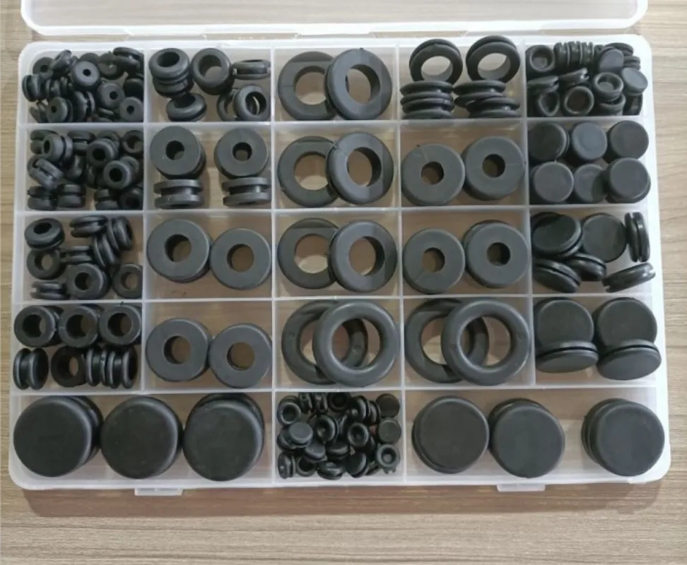 200PCs Rubber Grommets Blanking Open/Closed Blind Grommet Set Assorted Sizes