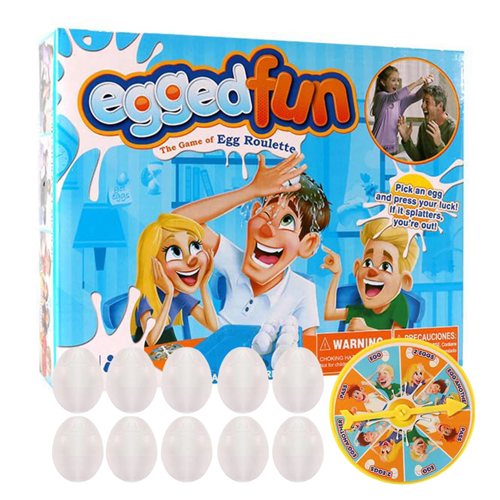 

Egg Roulette Game 10pcs Eggs In An Egg Tray With A Spinner Funny Egged-On Board Game For Kids And Families