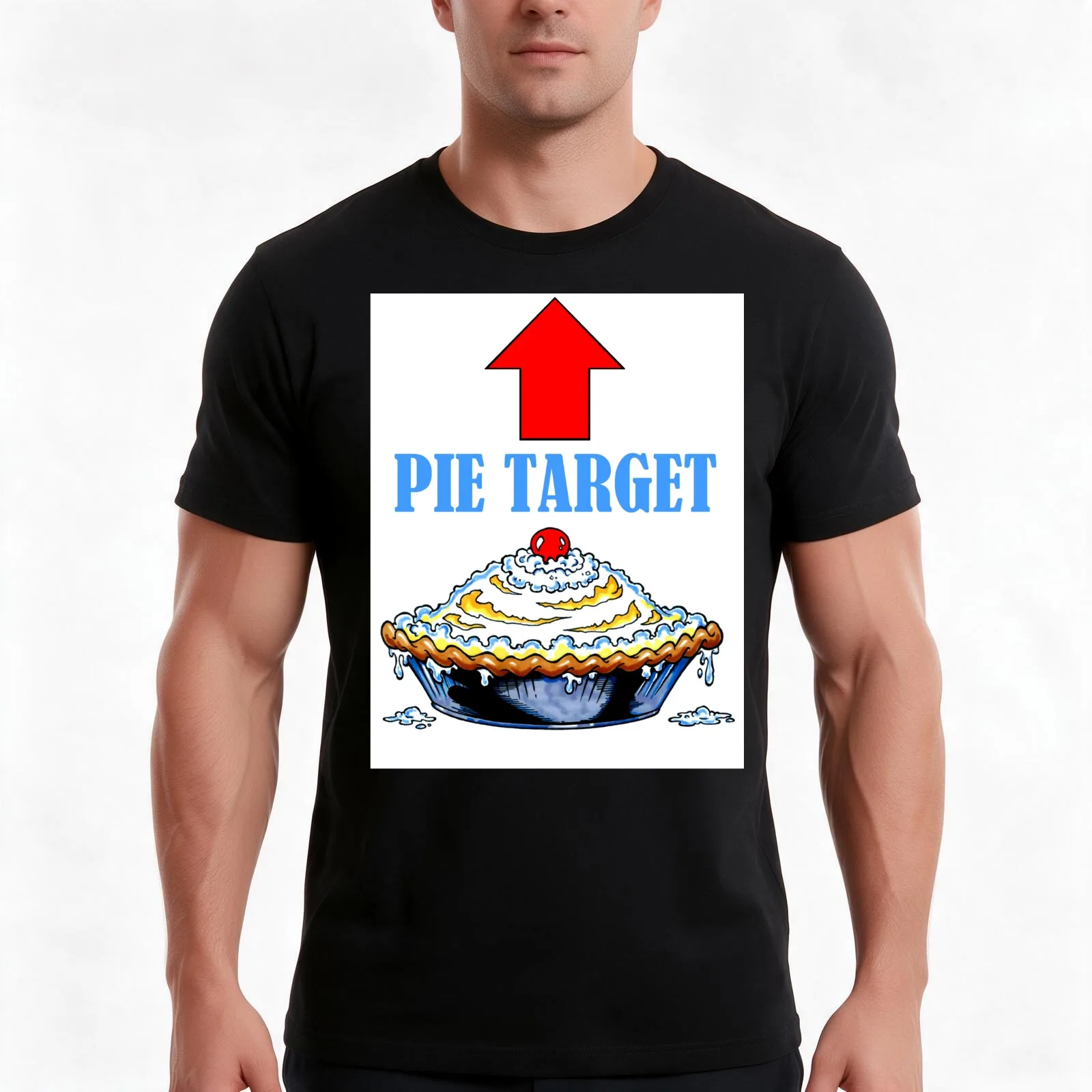 PIE TARGET shirt T-Shirt, Summer Casual Cotton Tee, Oversized Streetwear Tops, Vintage Graphic Print, Loose Fit Short Sleeve