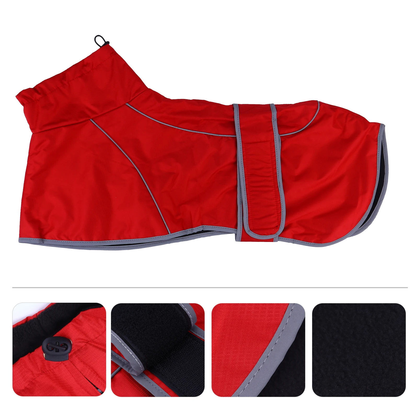 

Clothes Pet Waterproof Raincoat Jacket Dog Clothing Winter Red Polyester Rainwear
