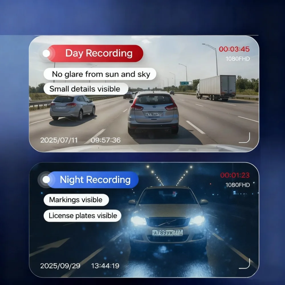 WIFI 6MP Dash Cam Coche Auto Cámara Visión Nocturna Aplicación Control Grabadora 360 °   Cámara de vigilancia giratoria remota Live ViewCar Vide