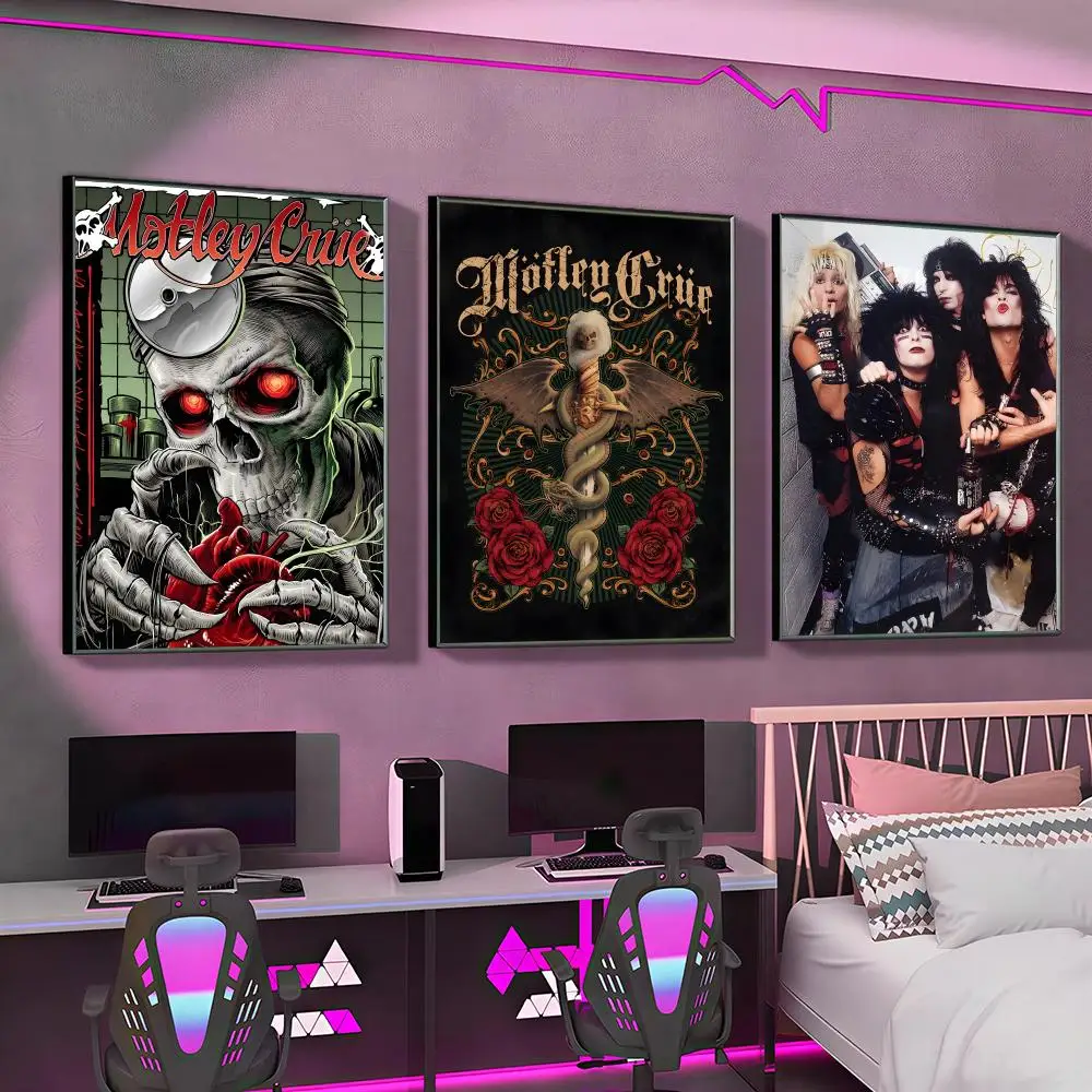 Rock band M-Motley crue Poster Versatile HD Waterproof Wall Art Self-Adhesive Decor for Any Space Ideal Gift