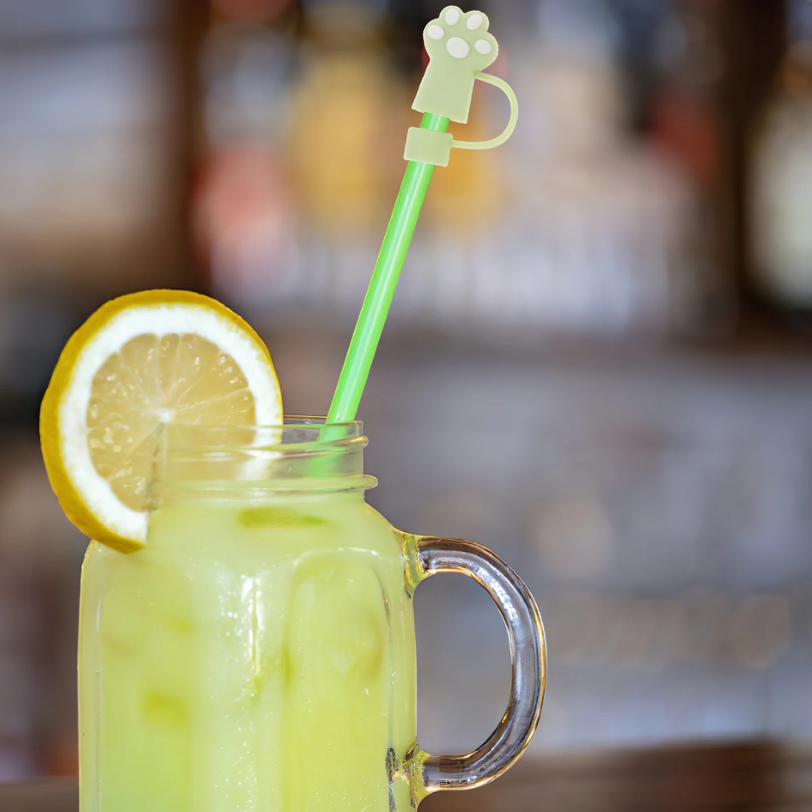 

6Pcs Cat Claw Straw Covers Silicone Dustproof Straw Caps Protector for Reusable Straws and Drinkware Sleeve for Straws