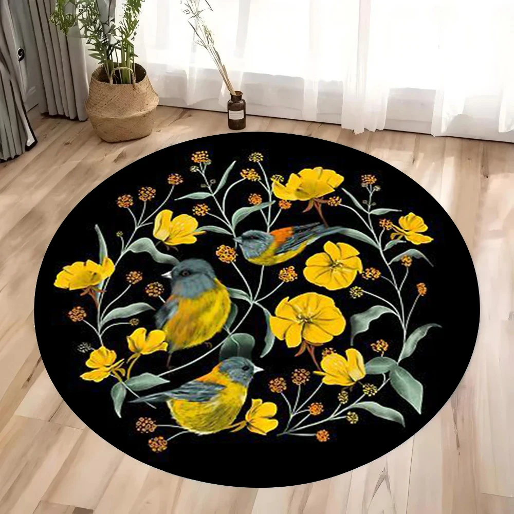 

Круглый напольный коврик с дизайном бабочки — мягкий, складной и машинный коврик для гостиной, спальни, прикроватной тумбочки