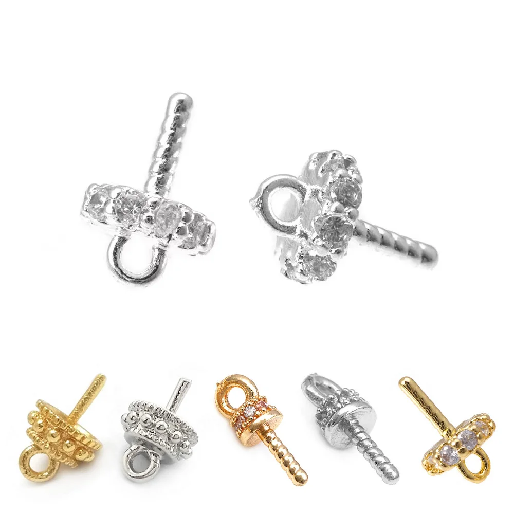 Full Length 9MM 11MM 18K Gold Color Brass with Half Hole Pins Beads Caps Diy Jewelry Making Findings Accessories Wholesale