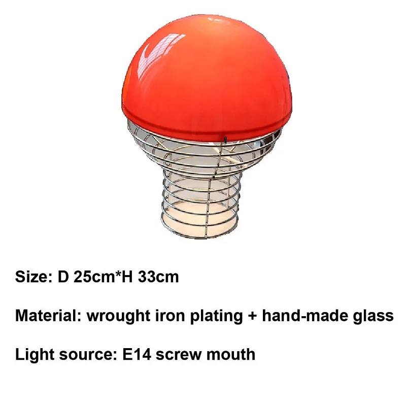 Glass Table Lamp Retro Decorative Bedside Lamp Living Room Children's Bedroom Lamp