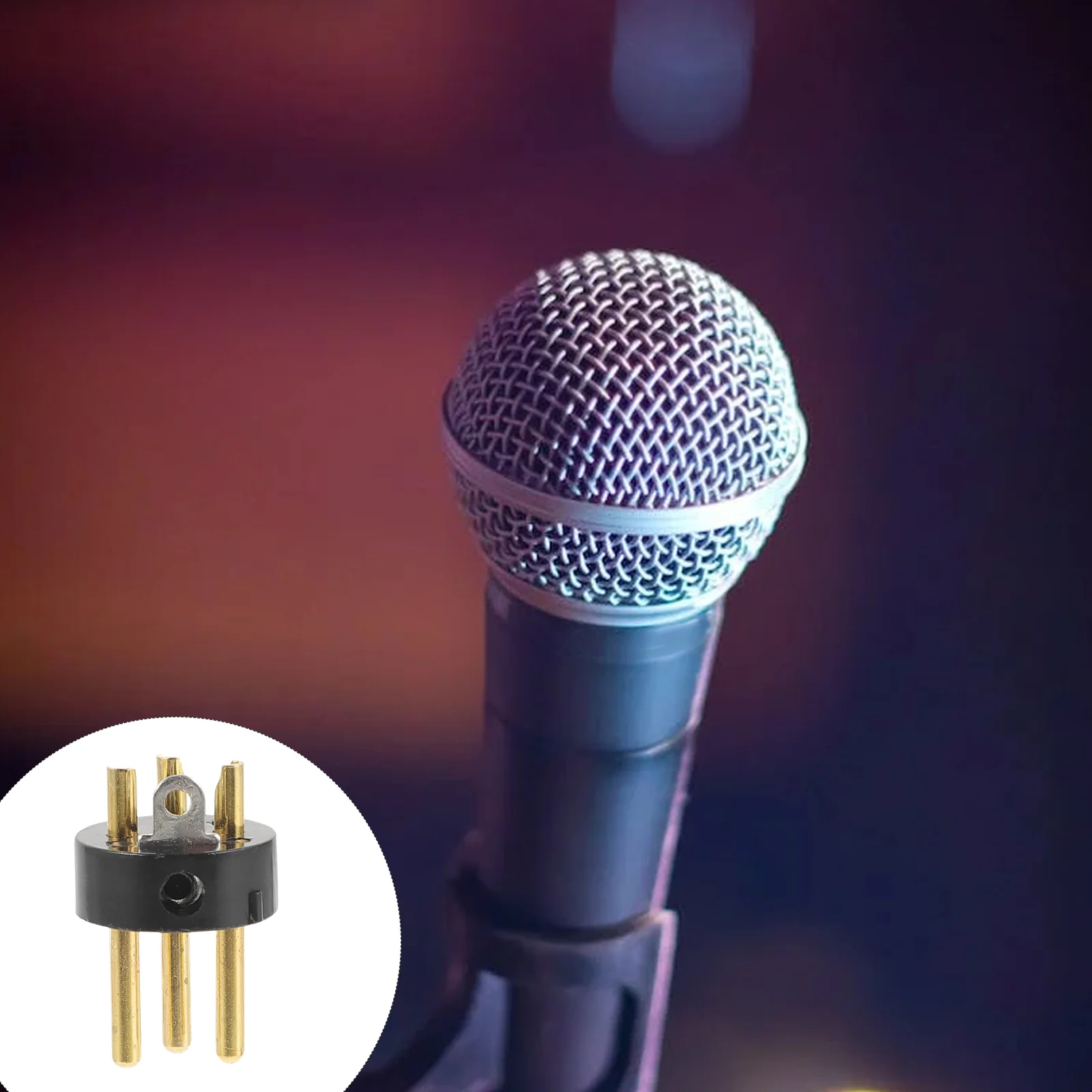 10 Pcs Speakers Male XLR Accessories Gold-plated 3-pin 10pcs Headphone Splitter Metal Microphone Stand Balance Plug for