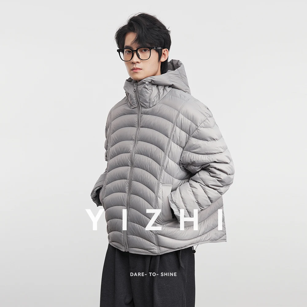 سترة رجالية شتوية جديدة لعام 2025 90% من ريش البط الأبيض خفيفة الوزن للتنقل في الهواء الطلق سترة بغطاء للرأس #3