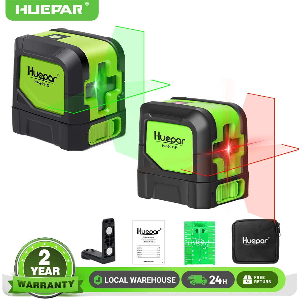 Nível a Laser Huepar com Auto Nivelamento Verde e Vermelho para Decoração DIY e Montagem de Quadros com 360° °   Base Magnética
