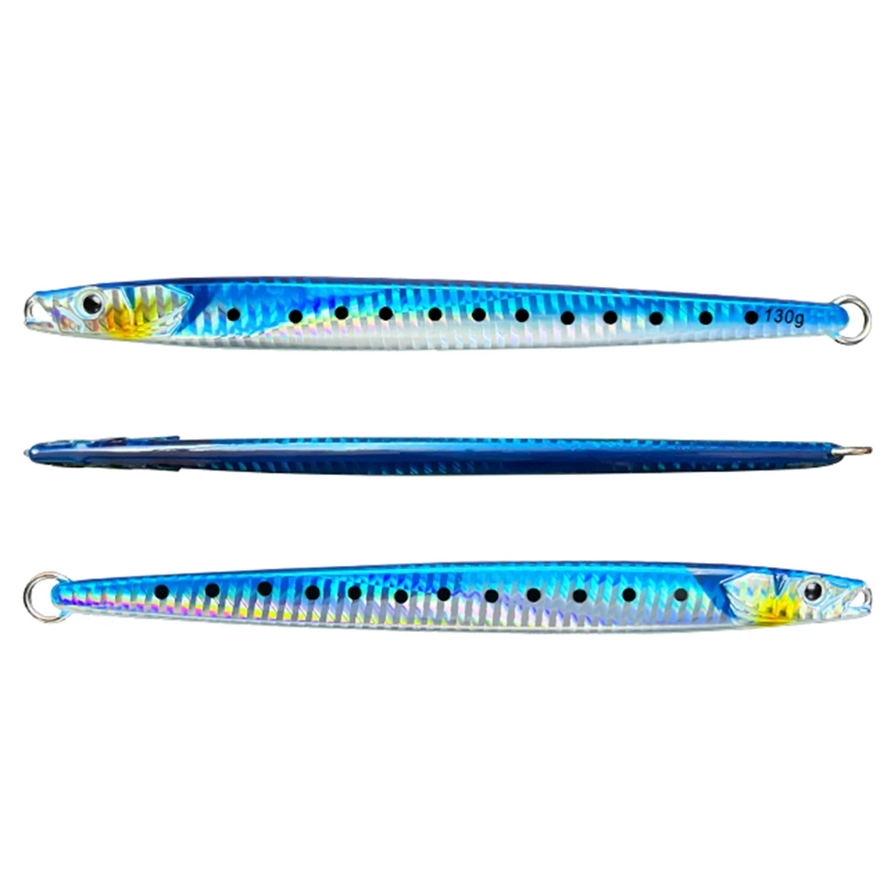 AOCLU Sardine Shape Speed Metal Jig 60g 80g 130g 150g Luminous UV Glow No Hook Hard Bait Sinking Stick Lures Boat Bass Fishing