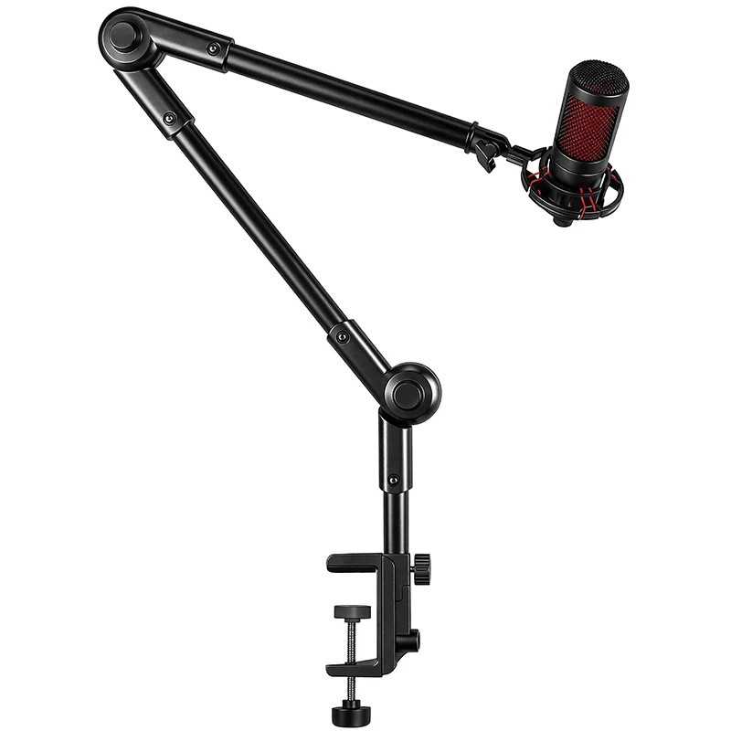 Three-Section Microphone Boom Stand, 3/ 8inch Standard Interface, Stable Load-Bearing, 30Cm+38Cm Extended Arm, Desktop Clamp-On Installation, Equipped with Shockproof Mount, Professional Choice for Live Streaming and Recording.