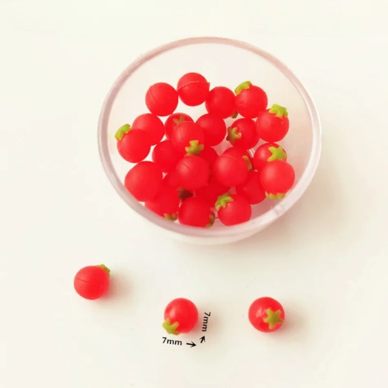50 unids/lote simulación de cabujón de resina de tomate en miniatura Mini comida falsa DIY artesanía de álbum de recortes accesorios para casa de muñecas en miniatura