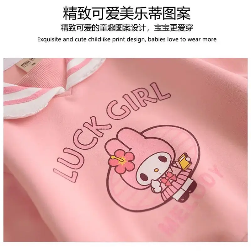 Sweat-shirt dessin animé Sanrioed pour enfants, My Melody Cinnamoroll, pull mignon en Y, vêtements pour filles, automne, hiver