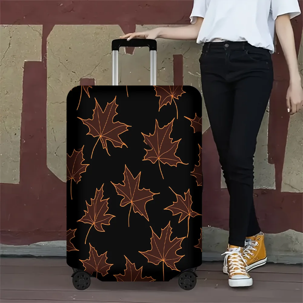 1pc Autumn Maple Leaf Print Luggage Cover. Fits suitcases from 18 to 32 inches; effectively protects your luggage