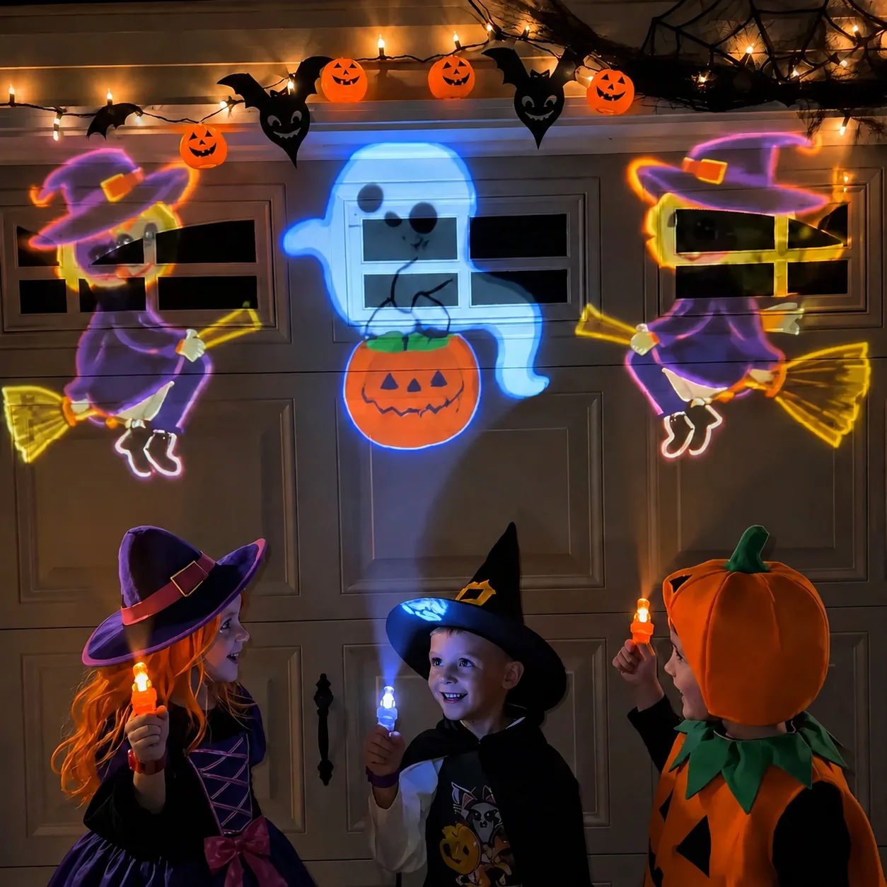 LED Light Up Finger Lights Halloween Projector Toys for School Classroo Goodie Bag Basket Stuffers Prizes Trick or Treats Gifts