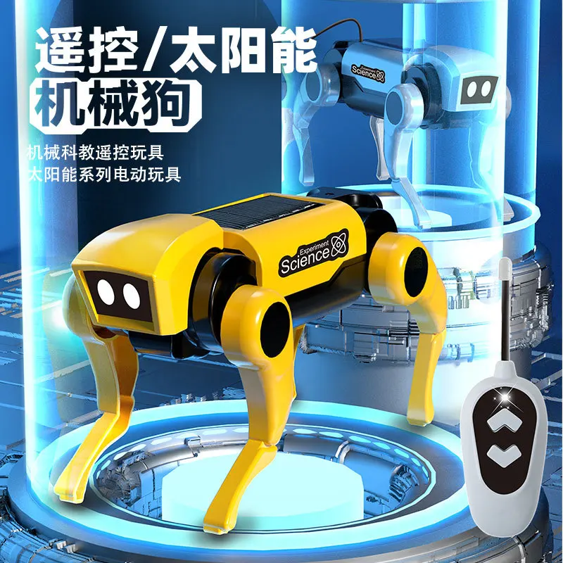 Fai da te macchina elettrica ad energia solare cane lumaca scimpanzé giocattolo assemblato per bambini puzzle robot puoi camminare solo per prendere il sole