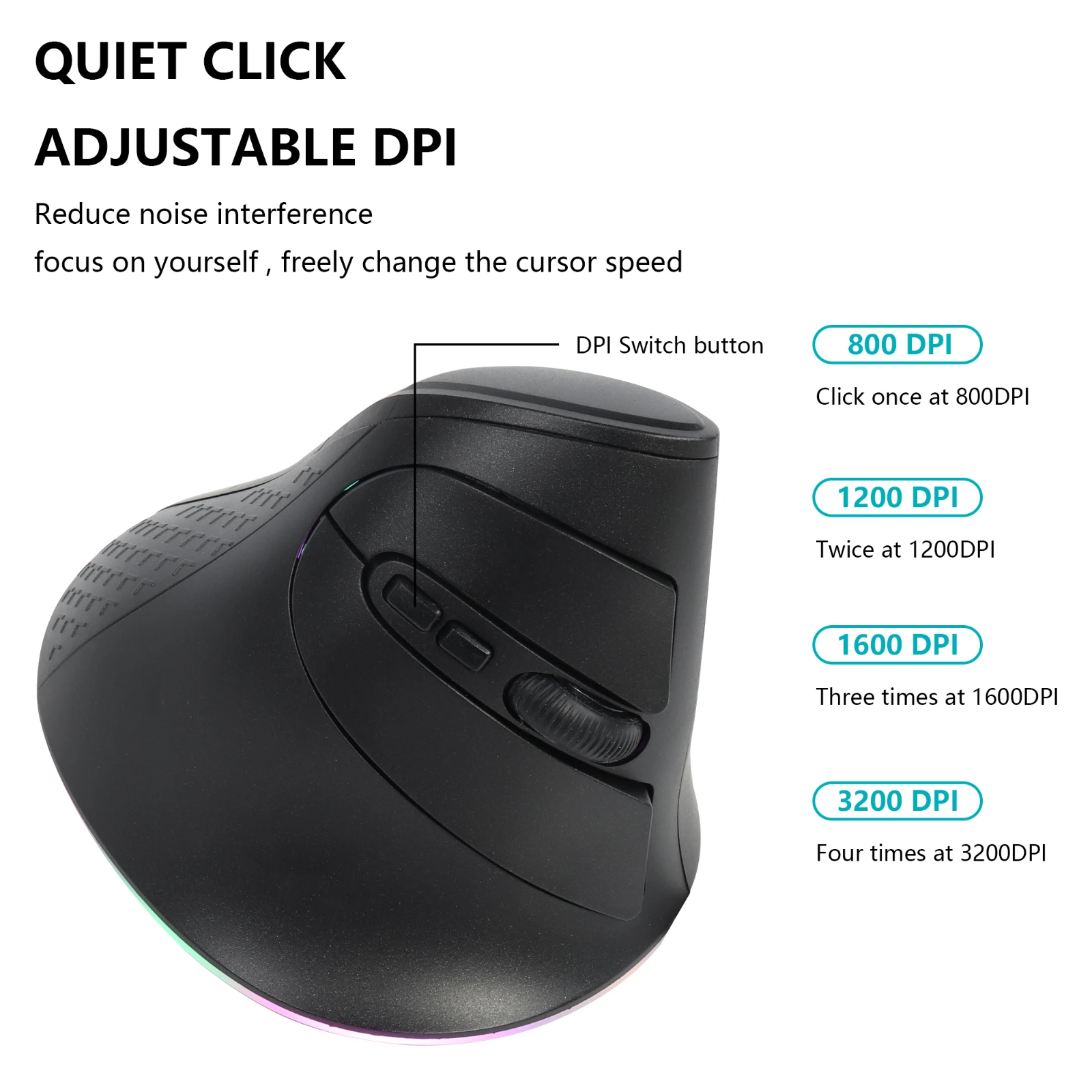 Ergonomic Vertical Mouse Rechargeable Wired/Wireless Mouse Mice 3200DPI RGB Macro Programmable Mause For Laptop Desktop PC Game