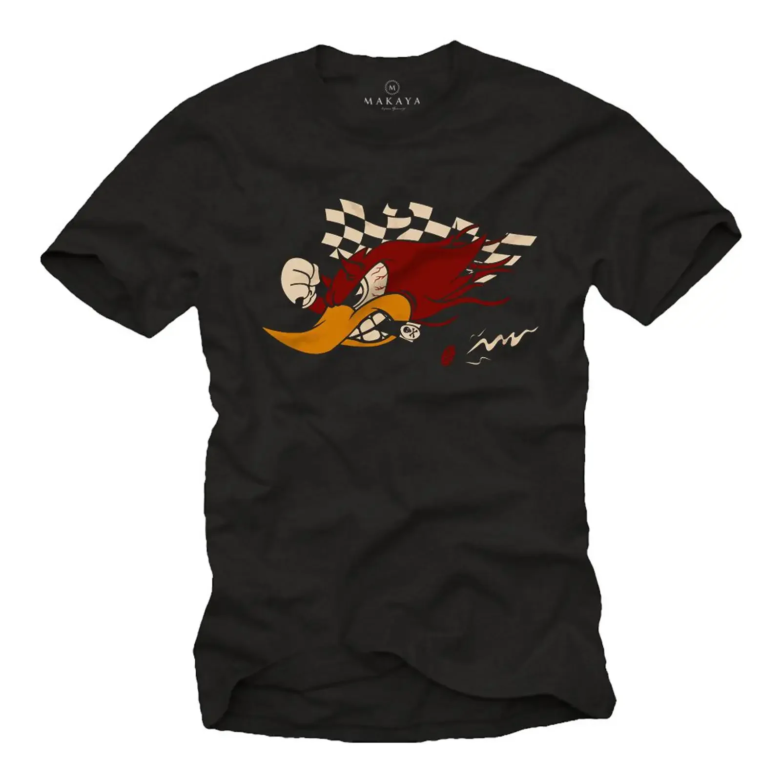 Motorcycle and Tuning T Shirt for Men Woody Racing Team vintage Washed Top For Everyday Wear Stylish Comfortable fashion