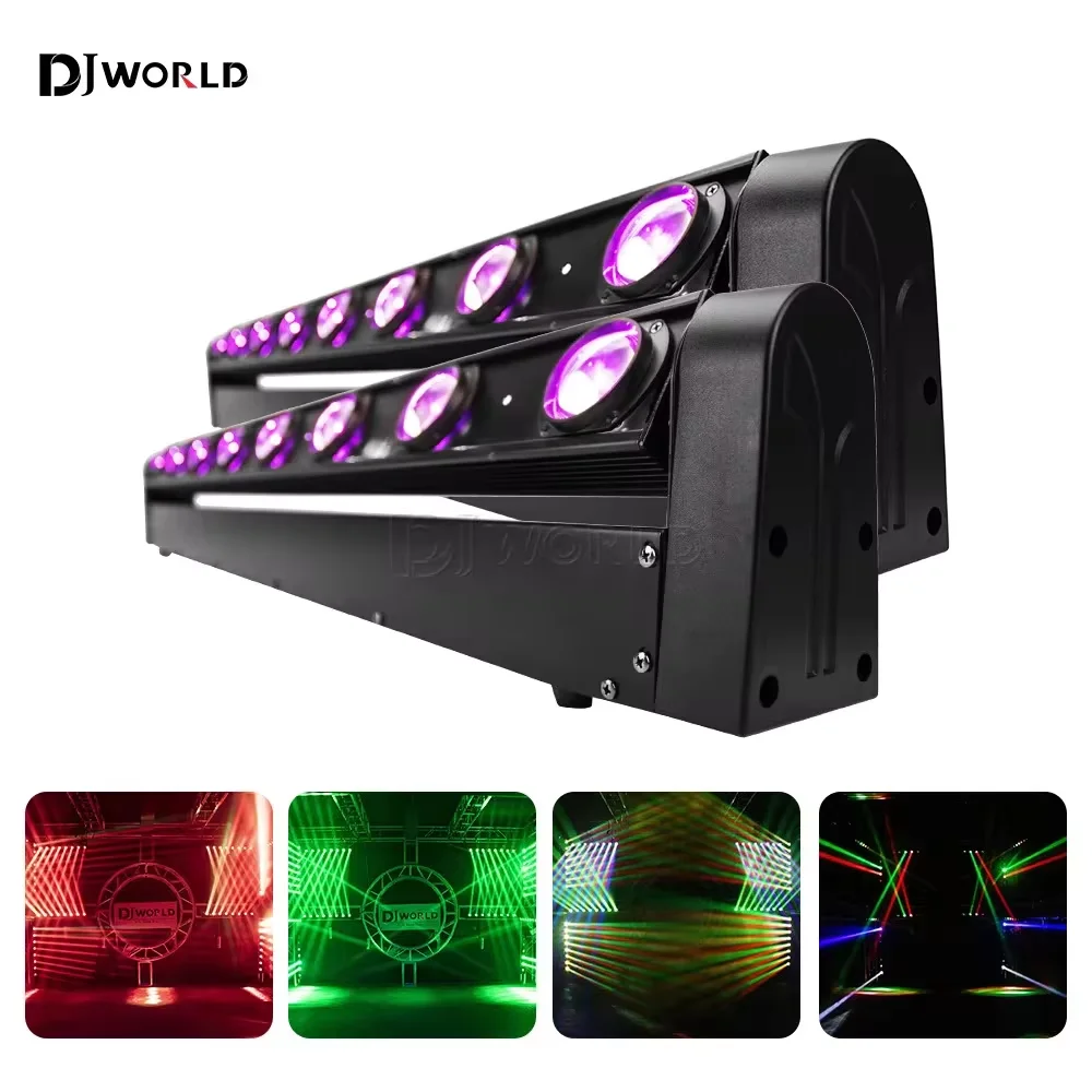 

2pcs 8X12W LED Beam Bar Moving Head Light 9/38DMX Hot Wheel Infinite Rotating RGBW 4IN1 Running Effect for DJ Disco Party Stage