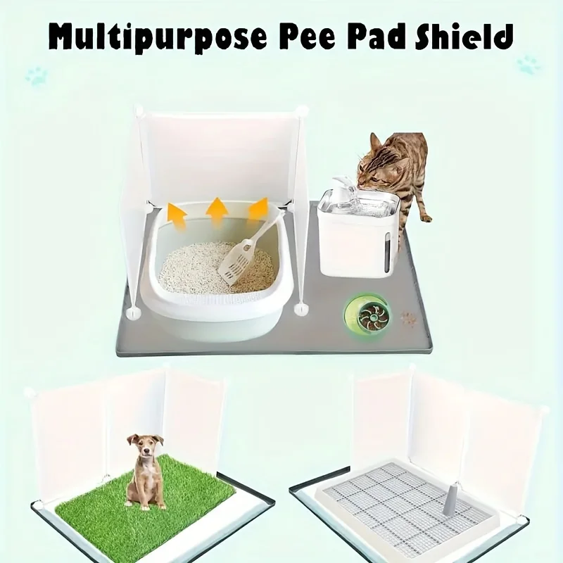 Dog Puppy Pee Pad Holder Tray with Enclosure Splash Guard Durable Pc Material Easy Clean For Small To Large Breeds Dog Cleaning