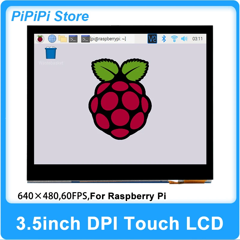 Waveshare 3.5 Inch DPI LCD IPS Capacitive Touch Screen 640x480 5 Point Touch Display Compatible With Raspberry Pi 4B 3B+ Zero 2W
