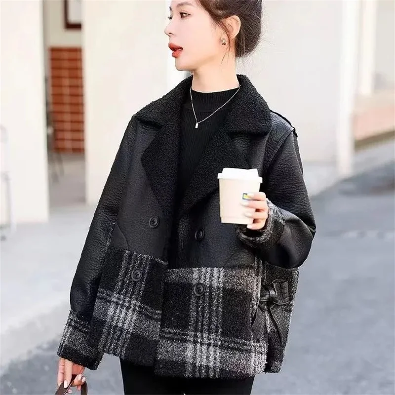 2023 autunno e inverno nuovo Double face Double Wear nuova moda All-in-one versione coreana che riduce l'età del cappotto femminile allentato