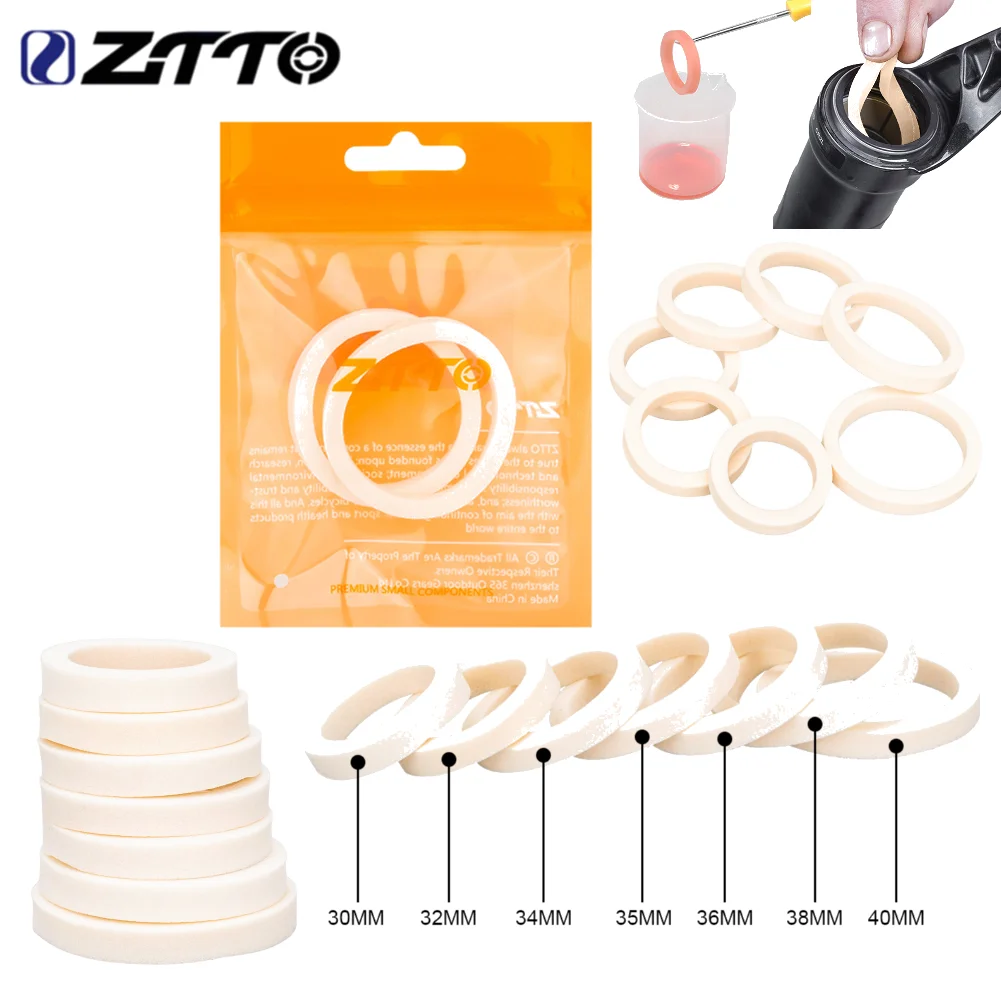 ZTTO Bicycle Fork Sponge Ring Dust Oil Seal Foam Washer MTB Road Bike Suspension Oil Absorbing Sponge Ring 32/34/35/36/38/40mm