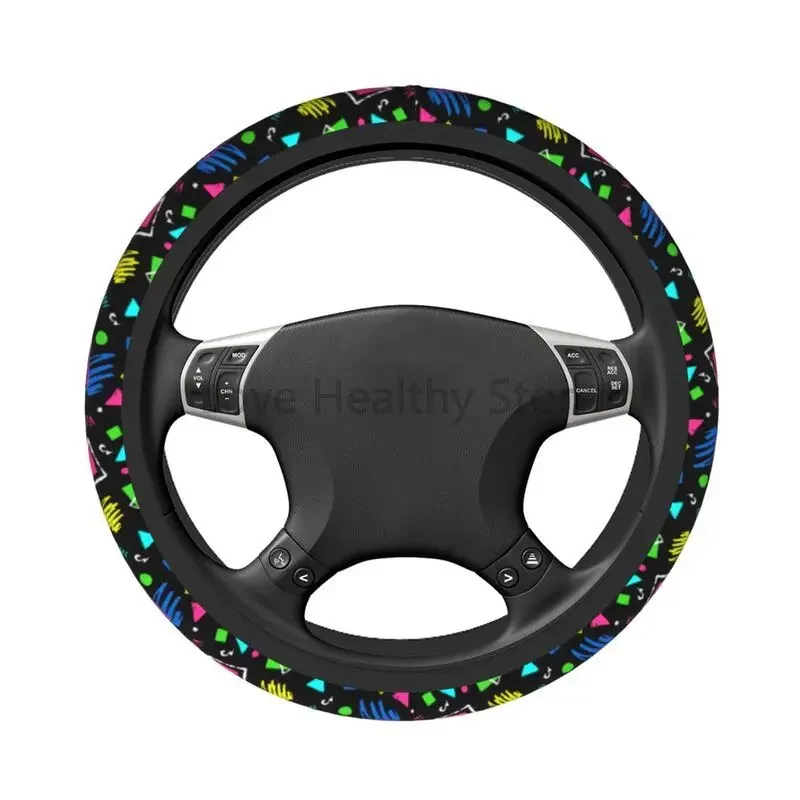 Retro 80s 90s Steering Wheel Cover Car Accessories Universal 15 Inch Anti Slip Neoprene Car Steering Wheel Protector