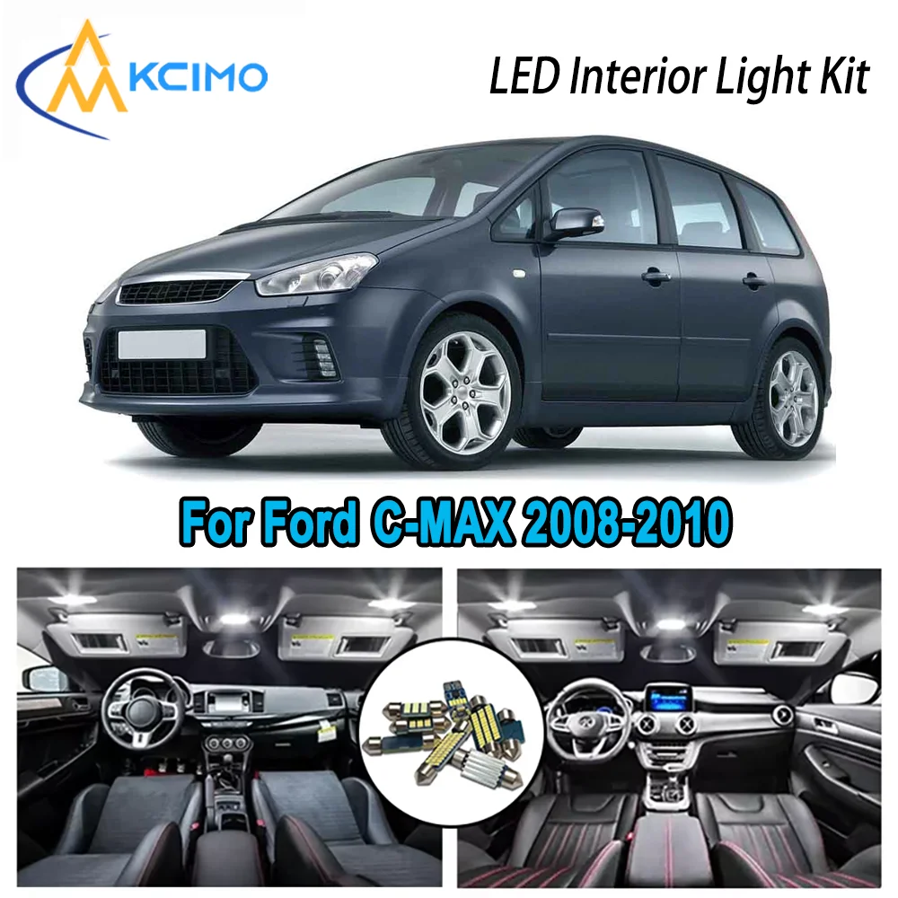 

Premium Bright LED Interior Light Kit for Ford C-MAX 2008-2010 2009 2010 Dome Map Trunk Car Lamps with Canbus No Error