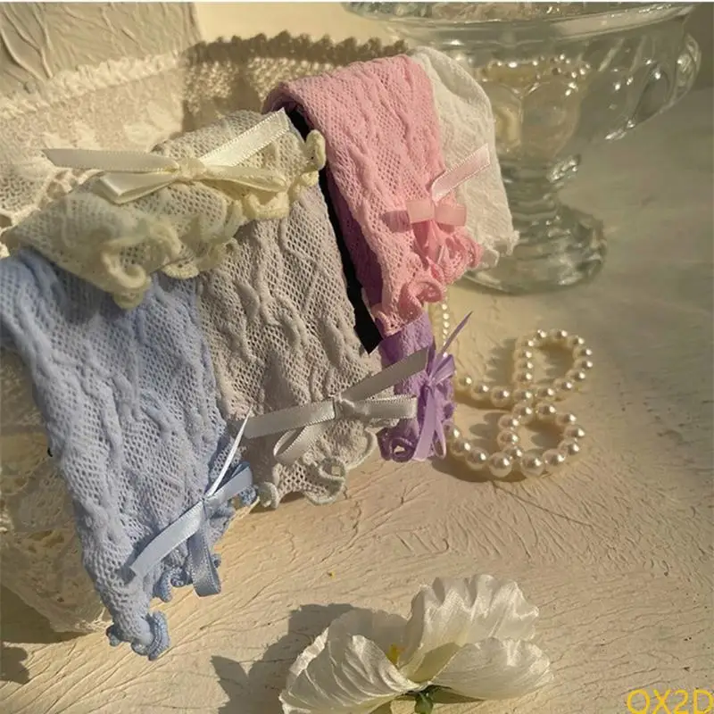 QX2D الدانتيل القوس الركبة الجوارب عالية الجوارب جوارب midcalf الجوارب شبكية مسدود تنفس #4