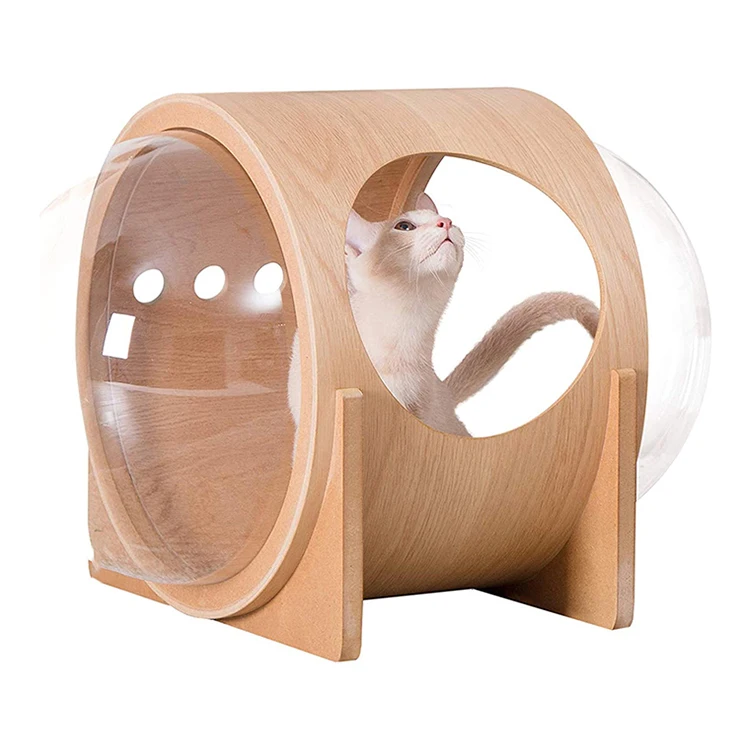 

factory direct custom low moq luxury high quality cheap wood cat sleeping capsule beds pet house for indoor cats