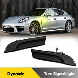 2Pcs For Porsche Panamera 970 G1 2009-2016 Dynamic LED Side Marker Light Car Turn Signal Blinker Indicator Lamps OEM#97063103302
