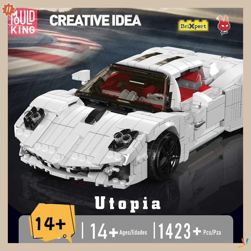 

Mold King 10196, технический автомобиль, игрушки The Utopia, супер гоночный автомобиль, строительный блок в сборе, спортивный автомобиль, набор кирпичей, детский рождественский подарок