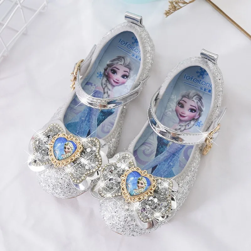 Frozen Elsa Sandals for Girls Children Party Dancing Shoes Kids Frozen Princess Sandals Shining Sandals Flat Sandals