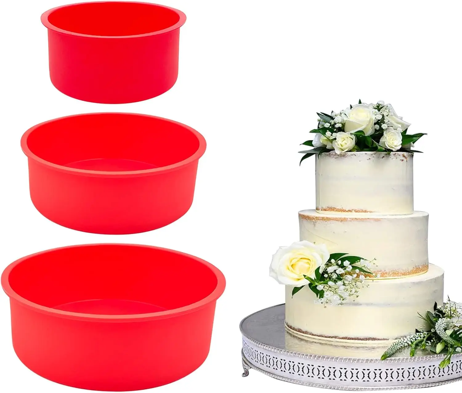 

Силиконовая форма для выпечки, легко моющаяся, противень для выпечки, кухонная форма для выпечки, антипригарный противень для выпечки, формы для кексов 6/8/10 дюймов, инструменты для выпечки