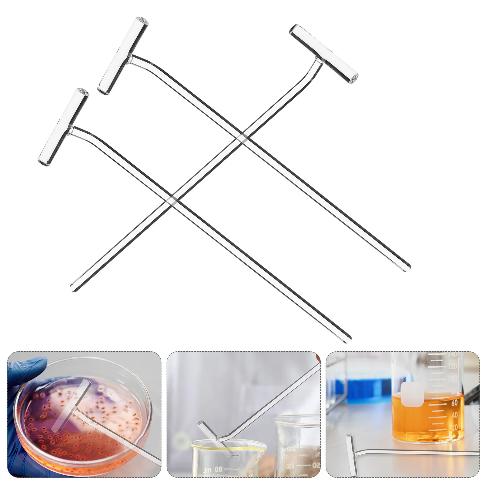 

3Pcs Cell Spreaders Glass Sticks Precision Durable Easy Access Multiple Tools Laboratory Accessories Lab Cell Spreader