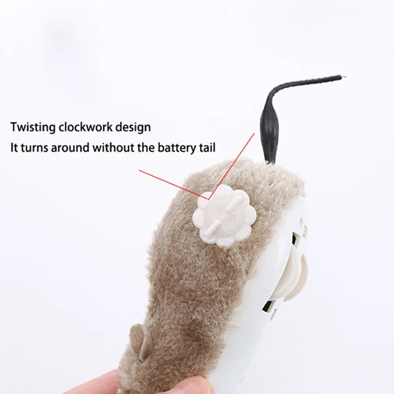 Interactive Cat Toy Mouse Moving Automatic Cat Toys Mice with Spring Wheels for Kitten Indoor Outdoor Exercise Play