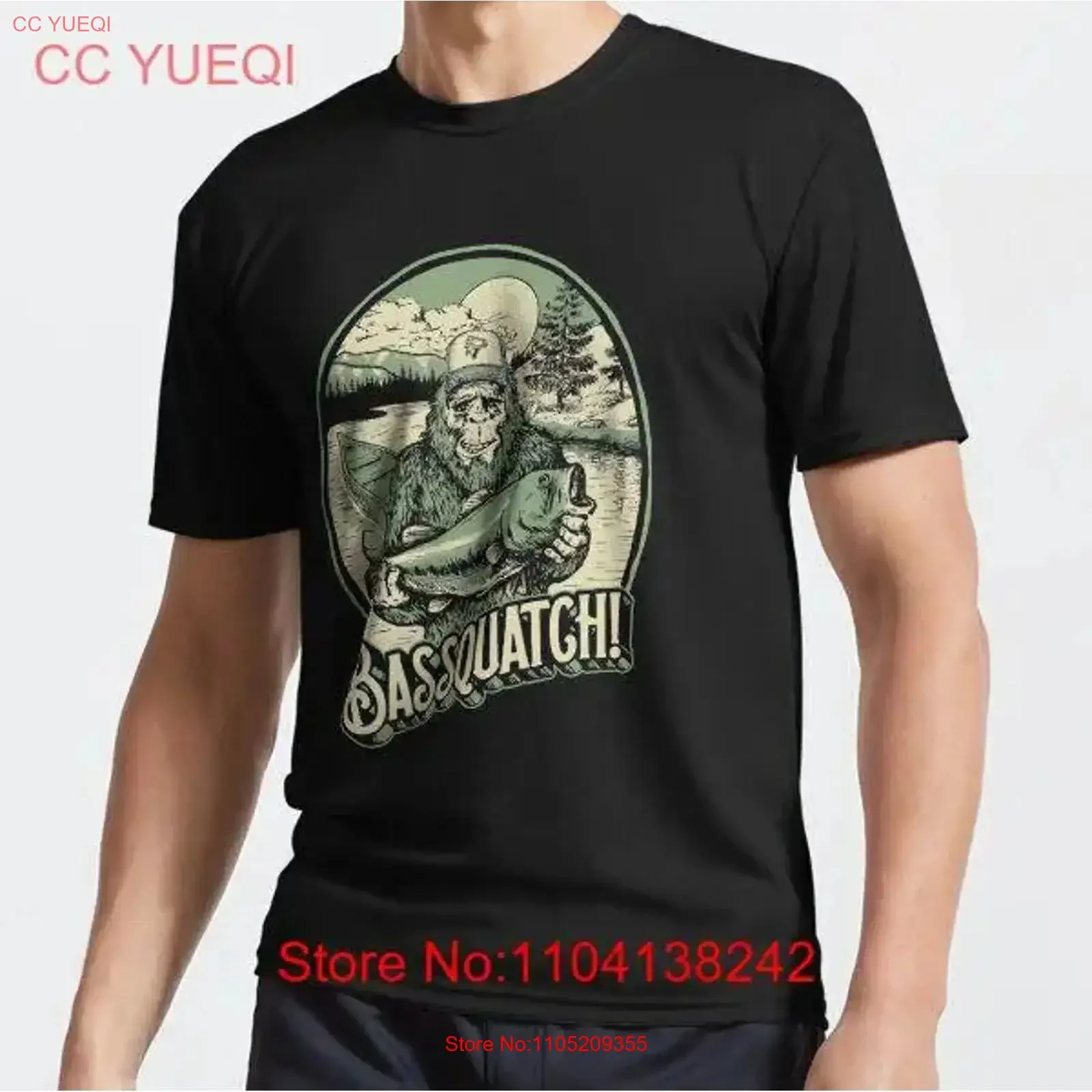 

MOST POPULAR Bassquatch Забавная активная футболка Bigfoot Sasquatch и Bass Fishing, винтажная стираная удобная модная универсальная футболка