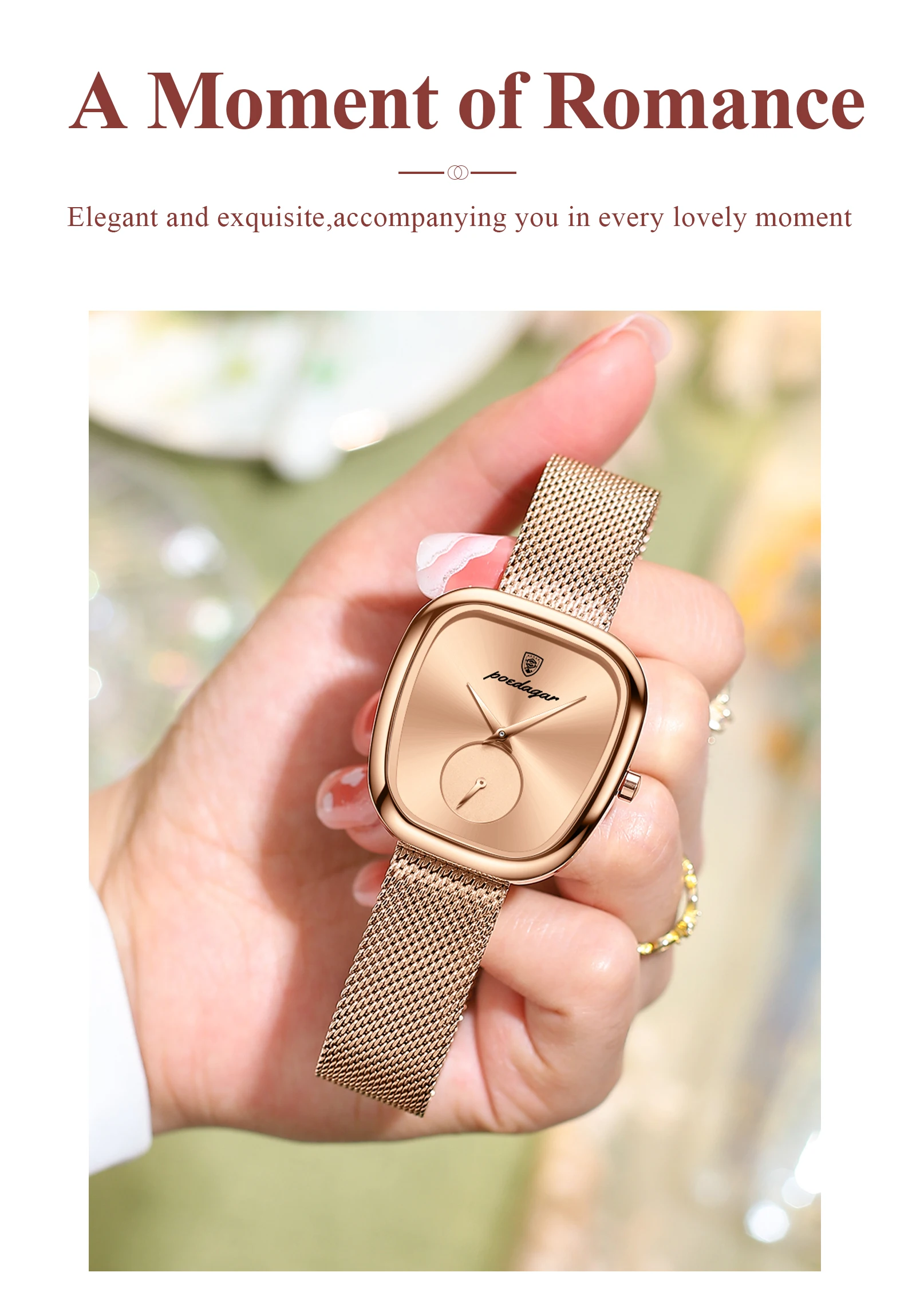 POEDAGAR Luxus Marke Frau Uhr Wasserdichte Edelstahl Mesh frauen Uhren Mode Elegante Quarz Damen Armbanduhr Reloj – Detail 12