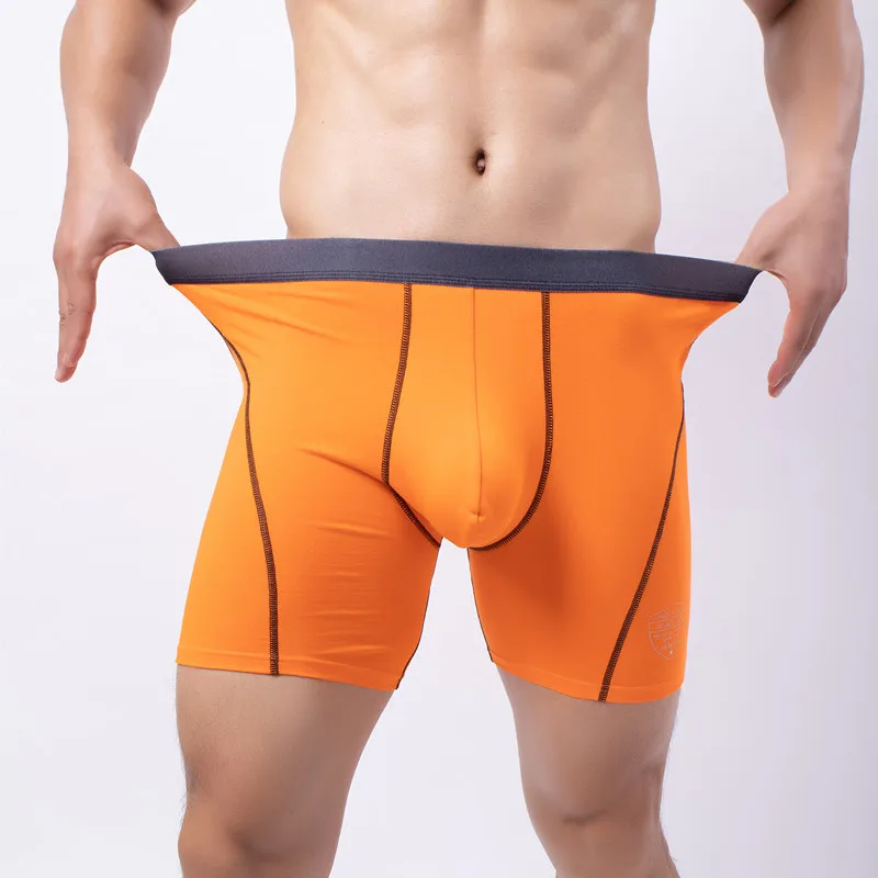 

Мужские трусы, сексуальные Длинные боксеры, хлопковые мужские трусы, модные мужские трусы для фитнеса, спортивные Длинные боксеры