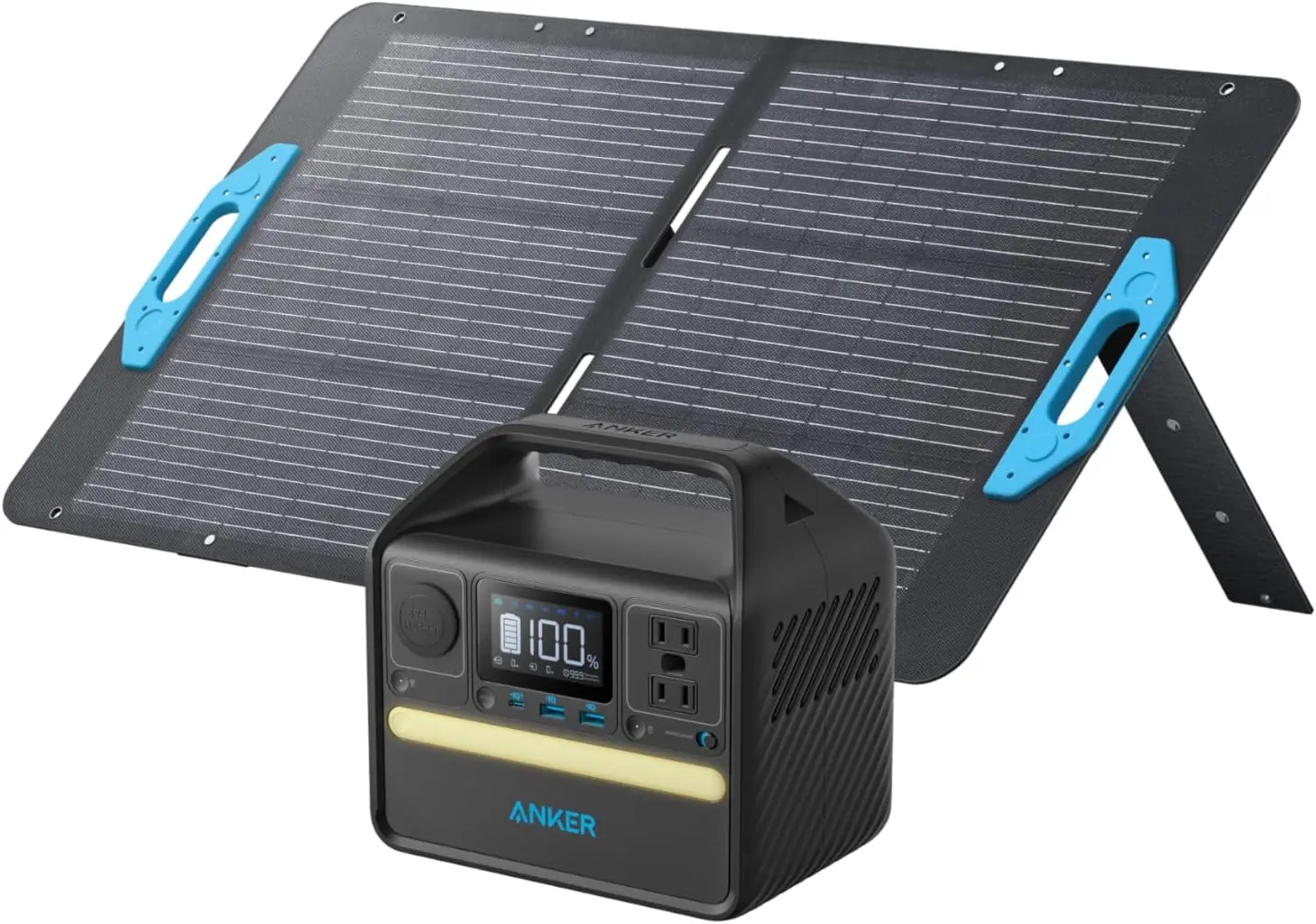 

Anker 521 Portable Power Station, Solar Generator 256Wh with 100W Solar Panel, LiFePO4 Battery Pack, 200W 6-Port PowerHouse,