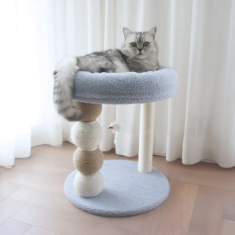Árbol rascador para gatos: sisal y cama integrada, juego interior