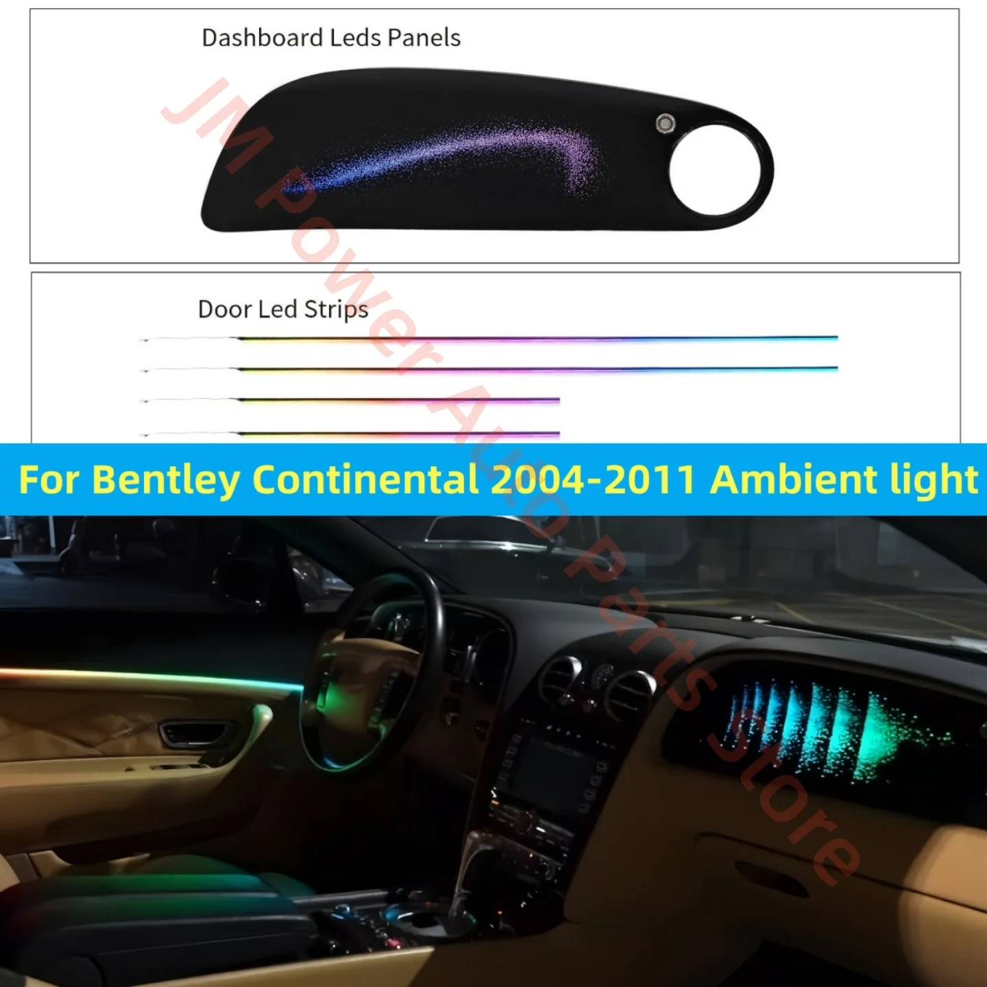 Car interior lighting upgrade Fit for Bentley Continental 2004-2011 LED Ambient light Car accessories Trim Strip Atmosphere lamp view 2